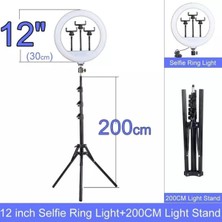 Feyza Design 12 Inç LED Ring Işık Tripod, Tiktok ve Makyaj Için Işıklı Destek