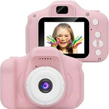 Mini 1080P Hd Çocuk Kamera, Pembe, 2.0 Inç Ekran, Renkli Fotoğraf Makinesi