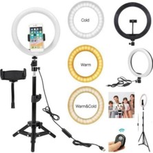 Feyza Design 14'' Ring Light Tripod ve Bluetooth Kumandalı Çekim Işığı