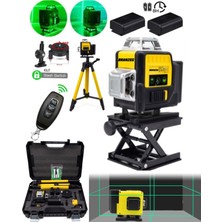 Feyza Design 12 Yönlü 360° Lazer Terazi Çizgi Hizalama Tripotlu Kumandalı