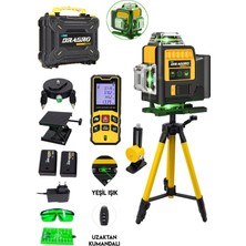 Feyza Design Yeşil Lazer Metre 16 Köşe Çantalı Otomatik Hizalama Terazi 360° Mıknatıslı