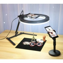 Feyza Design 10" Masaüstü Youtuber Ring Light, Selfie ve Vlog Için Işık Seti