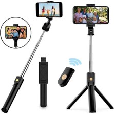 Feyza Design Kablosuz Bluetooth Selfie Çubuğu ve Tripod, 100CM, Kolay Kullanım