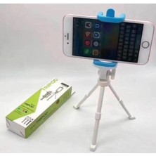 Feyza Design 20 cm Mini Tripod, Telefon ve Kamera Için Stabil Destek Mavi