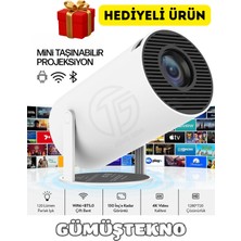 Mini Kablosuz Projeksiyon Hd, Hdmı, Usb, Android Tv, Dahili Hoparlör, Hediyeli