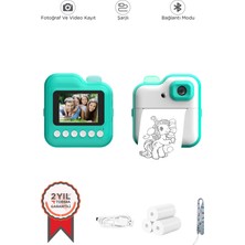 Mavi Dijital Video ve Fotoğraf Çocuk Kamerası, Anlık Termal Resim ve Baskı