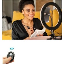 Feyza Design 10 Inç Bluetooth Kumandalı Masa Üstü Ring Işığı, Makyaj ve Içerik Üretimi