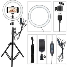 Feyza Design Işıklı Tripot, Telefon Tutucu, Canlı Yayınlar Için Mükemmel Işıklandırma