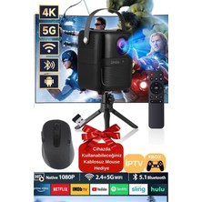 T11 1080P Akıllı Projeksiyon, Android Tv, Kablosuz Bağlantı, 4K Uyumlu, Mouse Hediye
