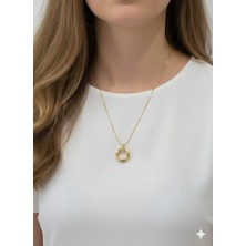 Akfecan Çelik 316L Altın Rengi Içi Açılır Daire Kolye