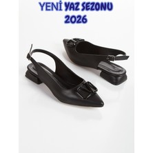 Muhhu Moda Günlük Kullanalım,toka Detaylı, 2 cm Yüksekliğinde, Babet, Tam Kalıp,