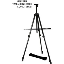 Feyza Design 170 cm Metal Şövale Tripod Çantalı, Kolay Açılır ve Kapanır Mekanizmalı