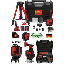 Feyza Design Çift Akülü 360° Yeşil Çizgi Lazer Seti, Tripot ve Uzaktan Kumanda ile