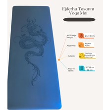 Renkli Ejderha Desenli Yoga Matı, Kaymaz ve Konforlu Egzersiz Aksesuarı