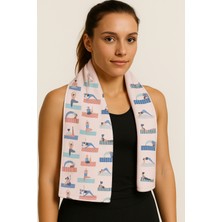 Renkli Dijital Baskılı Çok Amaçlı Spor ve Yoga Havlusu