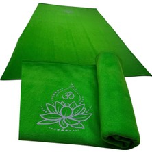 Yumuşak ve Şık Siyah Lotus Baskılı Yoga Battaniyesi