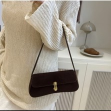 Özüm Takı Çanta Kadın Süet Kahverengi Omuz ve Kol Çanta