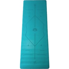 Mavi Kaydırmaz Yoga Mat, 5 mm Kalınlık, Laser Line Tasarım