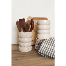 El Yapımı Desenli Dekoratif Kaşıklık ve Vazo Seti