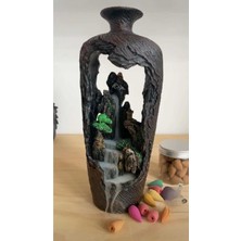 Dekoratif Taş Dökme Şelale Geri Akış Tütsülük Vazo Büyük Boy 30 cm