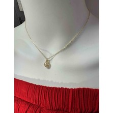 Uno Di Famiglia Kristal Taşlı Kafes Figürlü Kolye , Minimalist Kolye