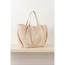 Özüm Takı Çanta Kadın Büyük Boy Kol ve Omuz Çanta Vizon Renk