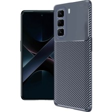 Novis Liora Newface Infinix Hot 50 4g Kılıf Auto Focus Karbon Kapak - Lacivert