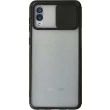 Novis Liora Newface Samsung Galaxy A02 Kılıf Palm Buzlu Kamera Sürgülü Silikon - Siyah