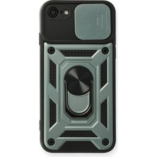 Novis Liora Newface Iphone 7 Kılıf Pars Lens Yüzüklü Silikon - Yeşil