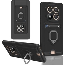 Novis Liora Newface Xiaomi Redmi Note 14 Pro 5g Kılıf Zuma Kartvizitli Yüzüklü Silikon - Siyah