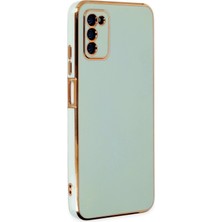 Novis Liora Newface Samsung Galaxy A03S Kılıf Volet Silikon - Açık Yeşil