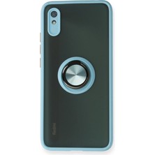 Novis Liora Newface Xiaomi Redmi 9A Kılıf Montreal Yüzüklü Silikon Kapak - Buz Mavi
