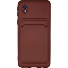 Novis Liora Newface Samsung Galaxy A01 Core Kılıf Kelvin Kartvizitli Silikon - Bordo