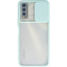 Novis Liora Newface Vivo Y11S Kılıf Palm Buzlu Kamera Sürgülü Silikon - Turkuaz