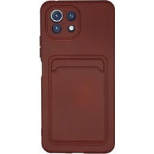 Novis Liora Newface Xiaomi Mi̇ 11 Lite Kılıf Kelvin Kartvizitli Silikon - Bordo
