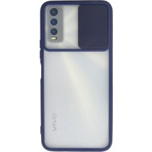 Novis Liora Newface Vivo Y11S Kılıf Palm Buzlu Kamera Sürgülü Silikon - Lacivert