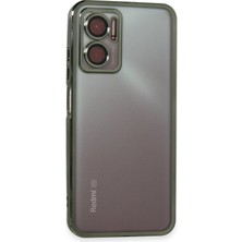 Novis Liora Newface Xiaomi Redmi Note 11E Kılıf Razer Lensli Silikon - Yeşil