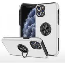 Novis Liora Newface Iphone 11 Pro Max Kılıf Elit Yüzüklü Kapak - Gümüş