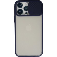 Novis Liora Newface Iphone 13 Pro Max Kılıf Palm Buzlu Kamera Sürgülü Silikon - Lacivert