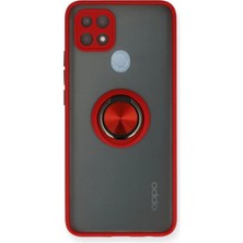 Novis Liora Newface Oppo A15 Kılıf Montreal Yüzüklü Silikon Kapak - Kırmızı