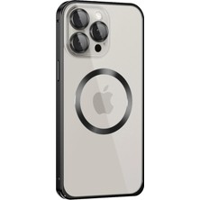 Novis Liora Joko Iphone 15 Pro Max Kılıf Metal Bumper Magneticsafe Kapak - Siyah