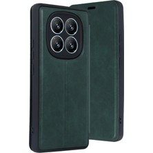 Novis Liora Newface Xiaomi Redmi Note 14 Pro 4g Kılıf Flip Cover - Koyu Yeşil