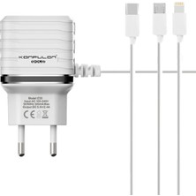 Novis Liora Konfulon C33 Hızlı Şarj Cihazı 3ın1 (Dahili Micro USB Kablolu)