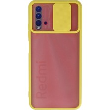Novis Liora Newface Xiaomi Redmi 9t Kılıf Palm Buzlu Kamera Sürgülü Silikon - Sarı