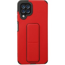 Novis Liora Newface Samsung Galaxy A22 Kılıf Mega Standlı Silikon - Kırmızı