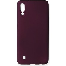 Novis Liora Newface Samsung Galaxy M10 Kılıf First Silikon - Mürdüm