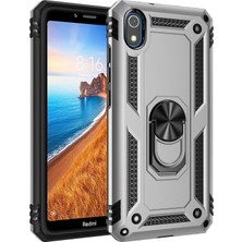 Novis Liora Newface Xiaomi Redmi 7A Kılıf Sofya Yüzüklü Silikon Kapak - Gümüş