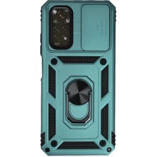 Novis Liora Newface Xiaomi Redmi Note 11 Kılıf Pars Lens Yüzüklü Silikon - Yeşil