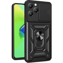 Novis Liora Newface Infinix Hot 40 Pro Kılıf Pars Lens Yüzüklü Silikon - Siyah