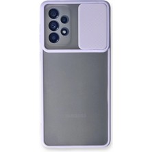 Novis Liora Newface Samsung Galaxy A53 5g Kılıf Palm Buzlu Kamera Sürgülü Silikon - Lila